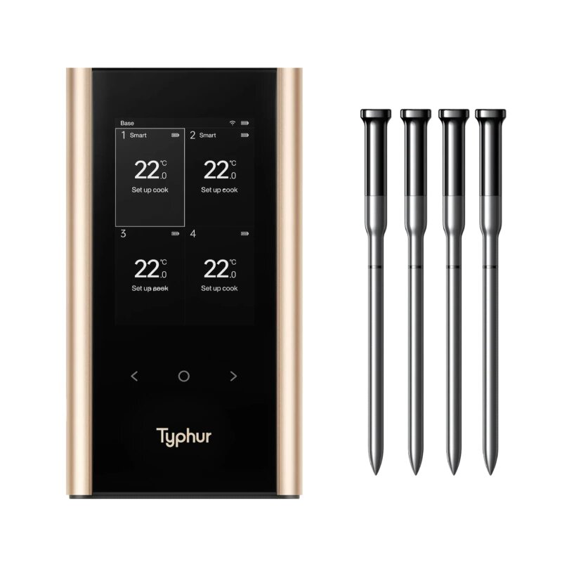 Typhur Sync Gold Quad - kabelloses  Fleischthermometer mit 4 Sonden - wireless