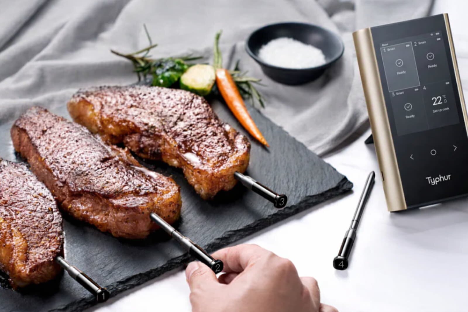 Typhur Sync Gold Quad - kabelloses  Fleischthermometer mit 4 Sonden - wireless