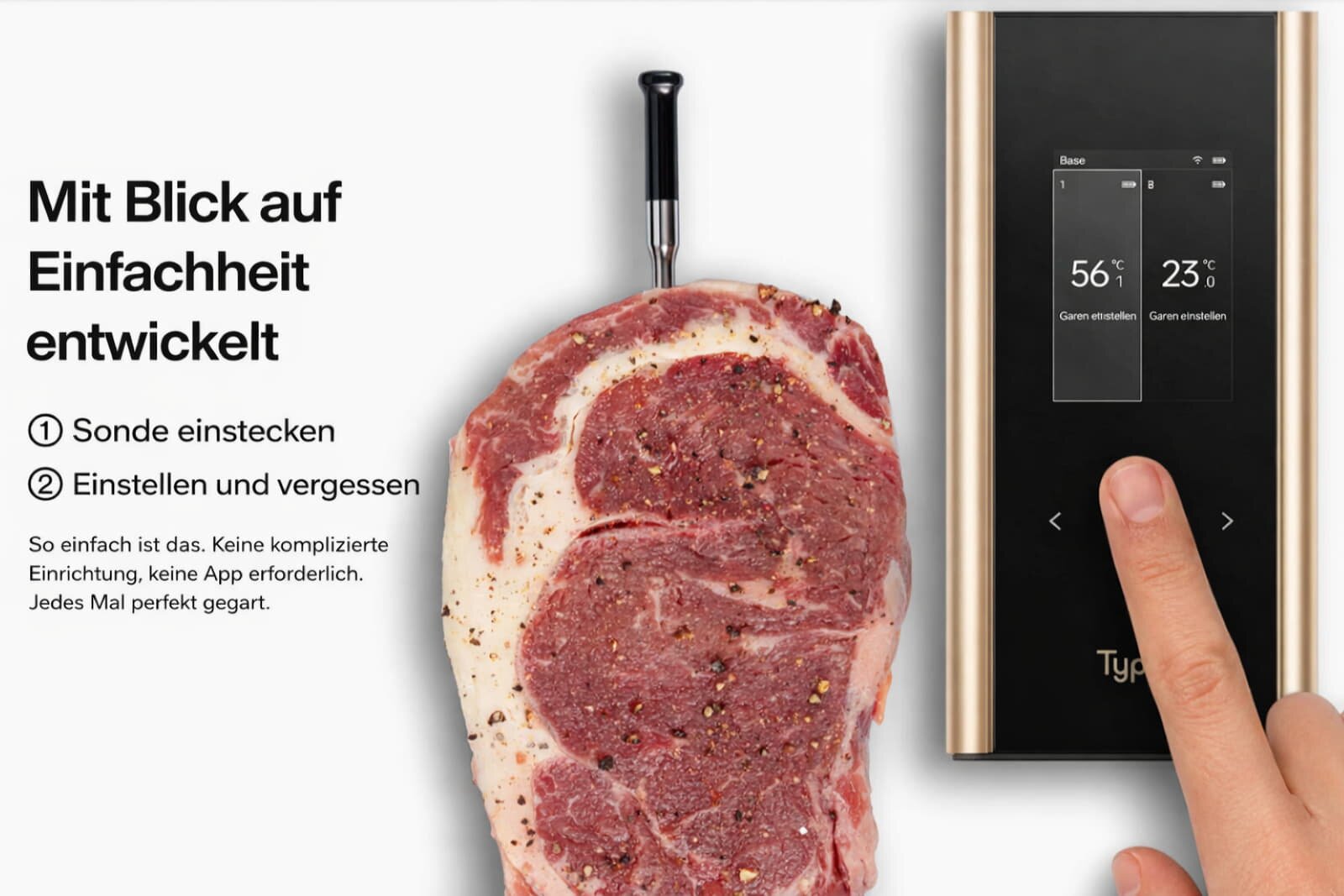 Typhur Sync Gold Quad - kabelloses  Fleischthermometer mit 4 Sonden - wireless
