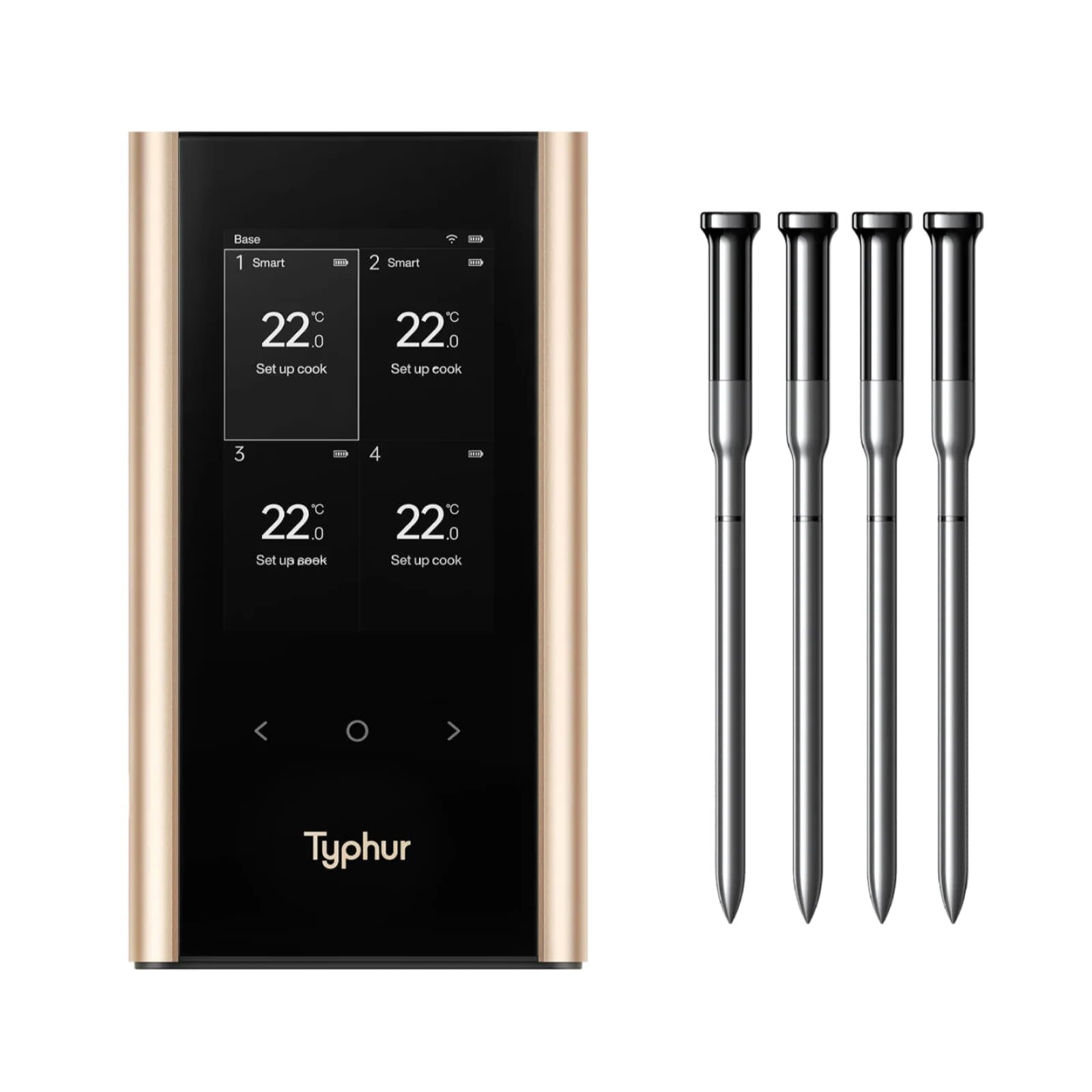 Typhur Sync Gold Quad - kabelloses  Fleischthermometer mit 4 Sonden - wireless