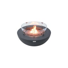 Loungetisch mit Gas Feuerstelle Elementi Lunar Bowl, dunkelgrau