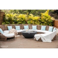 Loungetisch mit Gas Feuerstelle Elementi Lunar Bowl, dunkelgrau