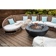 Loungetisch mit Gas Feuerstelle Elementi Lunar Bowl, dunkelgrau