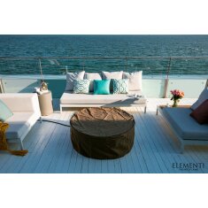 Loungetisch mit Gas Feuerstelle Elementi Lunar Bowl, hellgrau