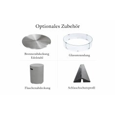 Loungetisch mit Gas Feuerstelle Elementi Lunar Bowl, hellgrau