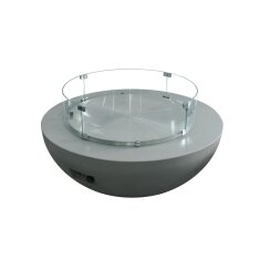 Loungetisch mit Gas Feuerstelle Elementi Lunar Bowl, hellgrau