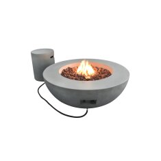 Loungetisch mit Gas Feuerstelle Elementi Lunar Bowl, hellgrau