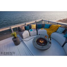 Loungetisch mit Gas Feuerstelle Elementi Lunar Bowl, hellgrau