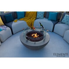 Loungetisch mit Gas Feuerstelle Elementi Lunar Bowl, hellgrau