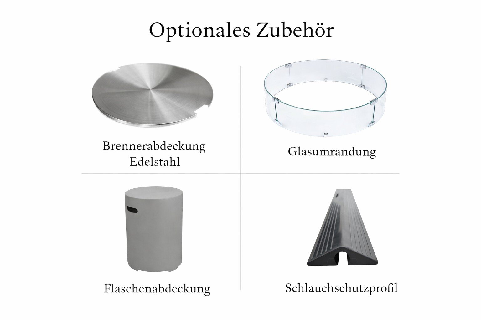 Loungetisch mit Gas Feuerstelle Elementi Lunar Bowl, hellgrau