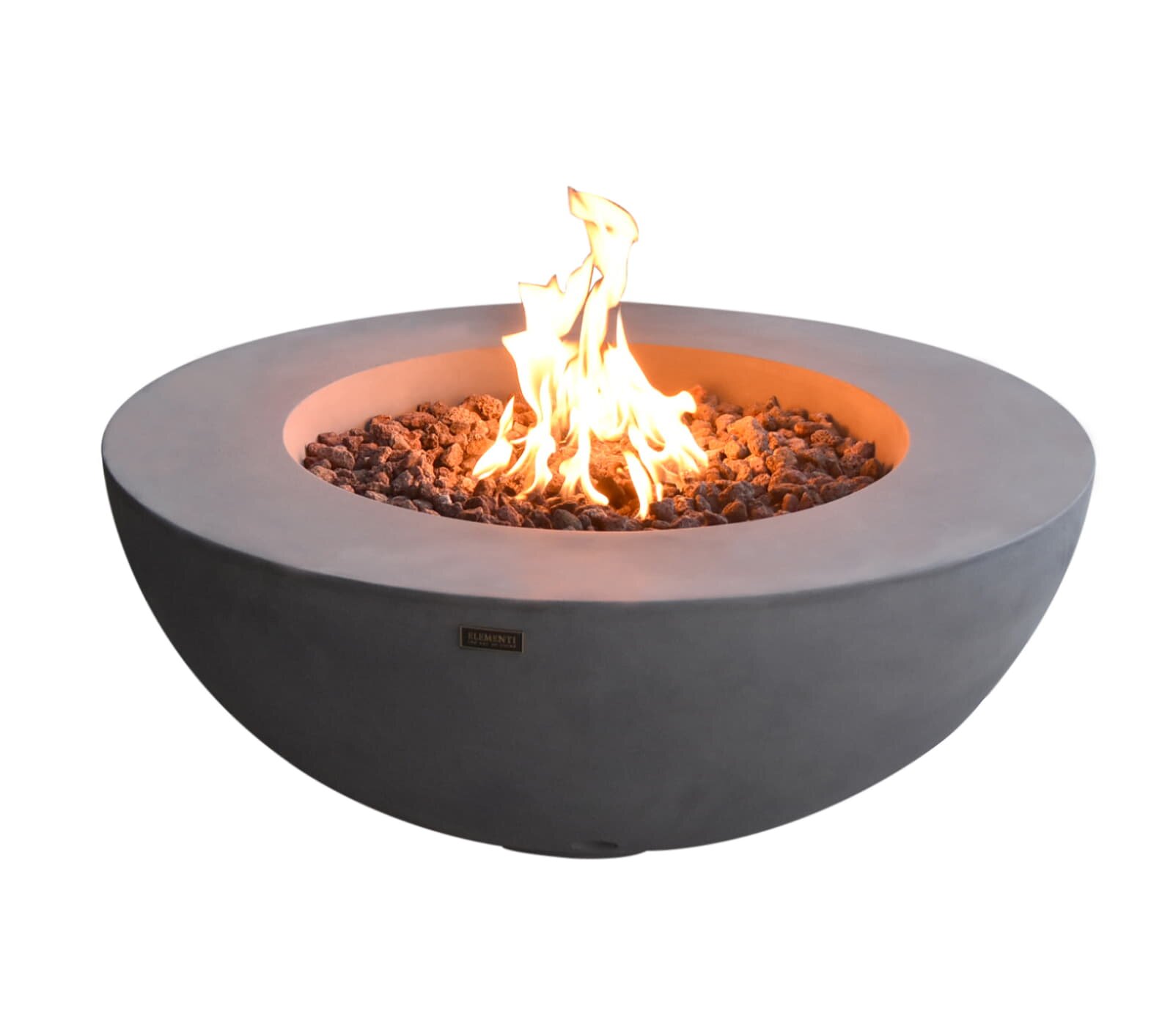 Loungetisch mit Gas Feuerstelle Elementi Lunar Bowl, hellgrau