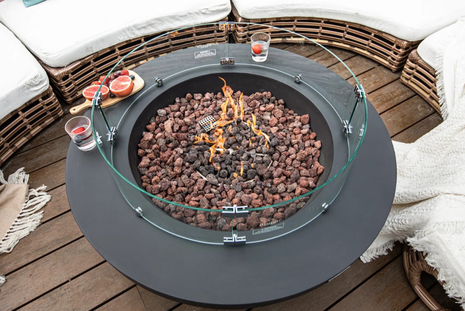 Elementi rote Lavasteine 2-4 cm für Feuerstelle - 3 kg