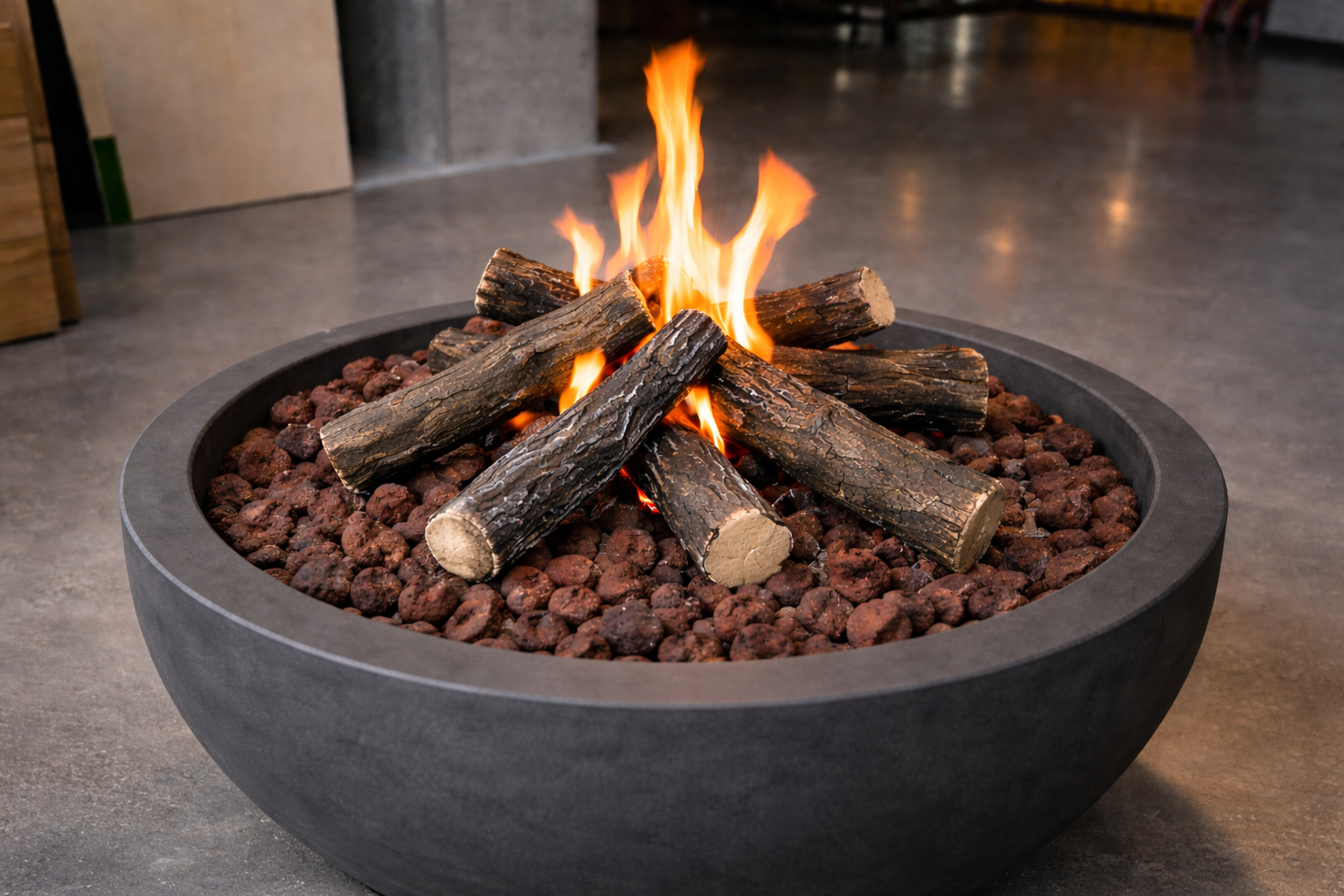 Elementi keramische Kaminholzscheite in Reisig- Optik für Feuerstellen - 6 Stück