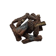 Elementi keramische Kaminholzscheite in Kiefernholz-...