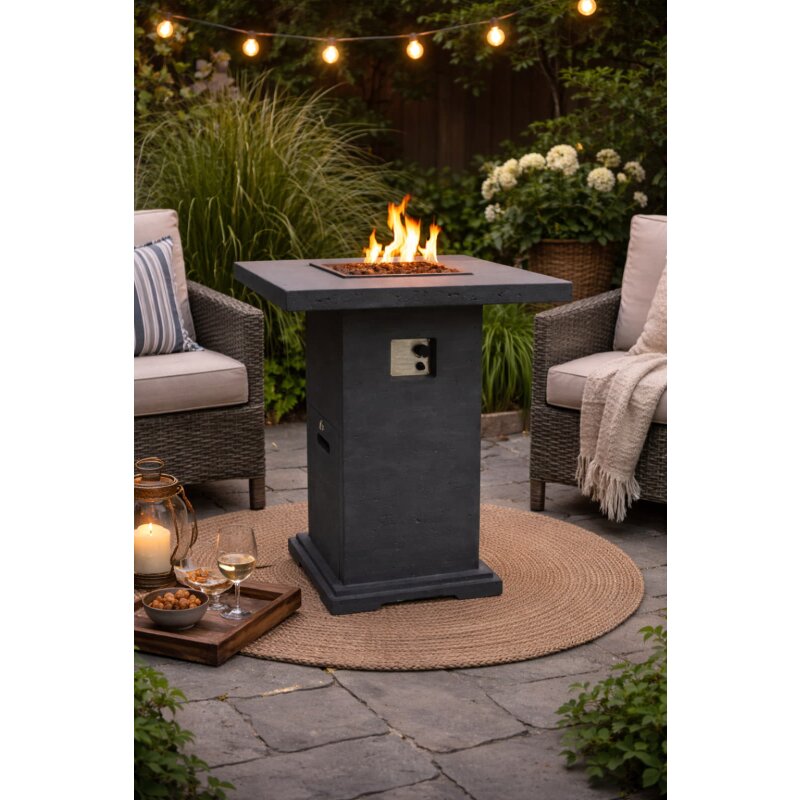 Gas- Feuerstelle Elementi Stehtisch Montreal, dunkelgrau