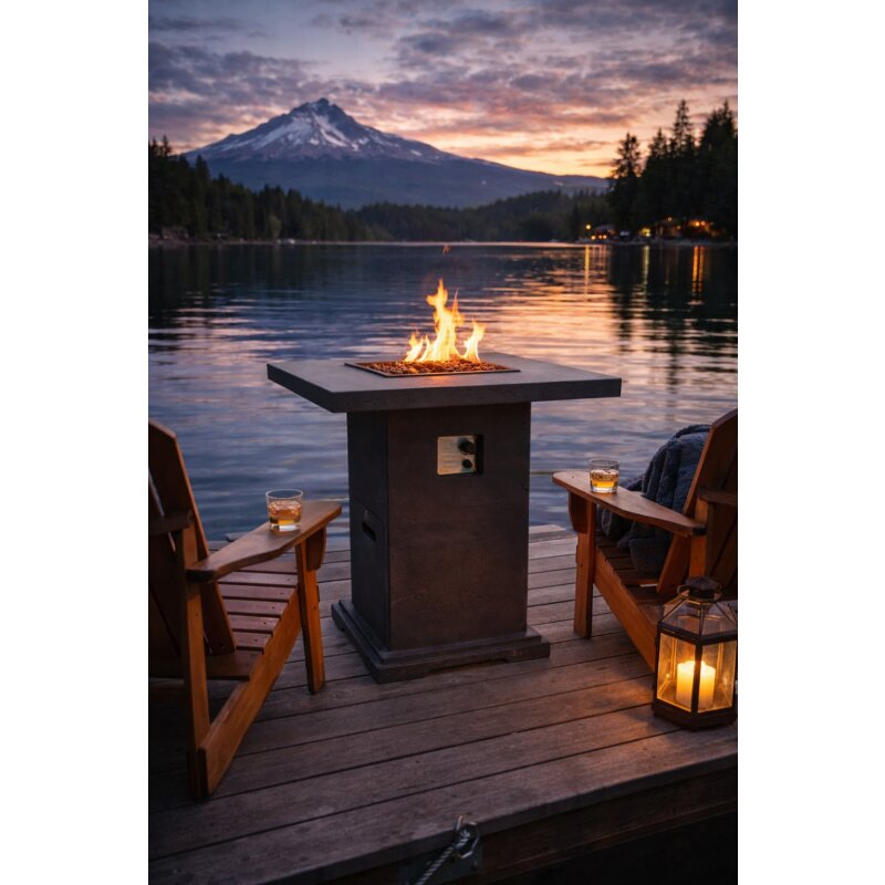 Gas- Feuerstelle Elementi Stehtisch Montreal, dunkelgrau