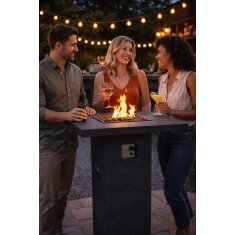 Gas- Feuerstelle Elementi Stehtisch Montreal, dunkelgrau