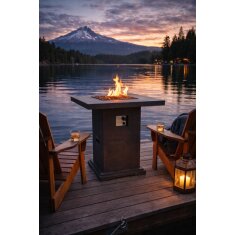 Gas- Feuerstelle Elementi Stehtisch Montreal, dunkelgrau