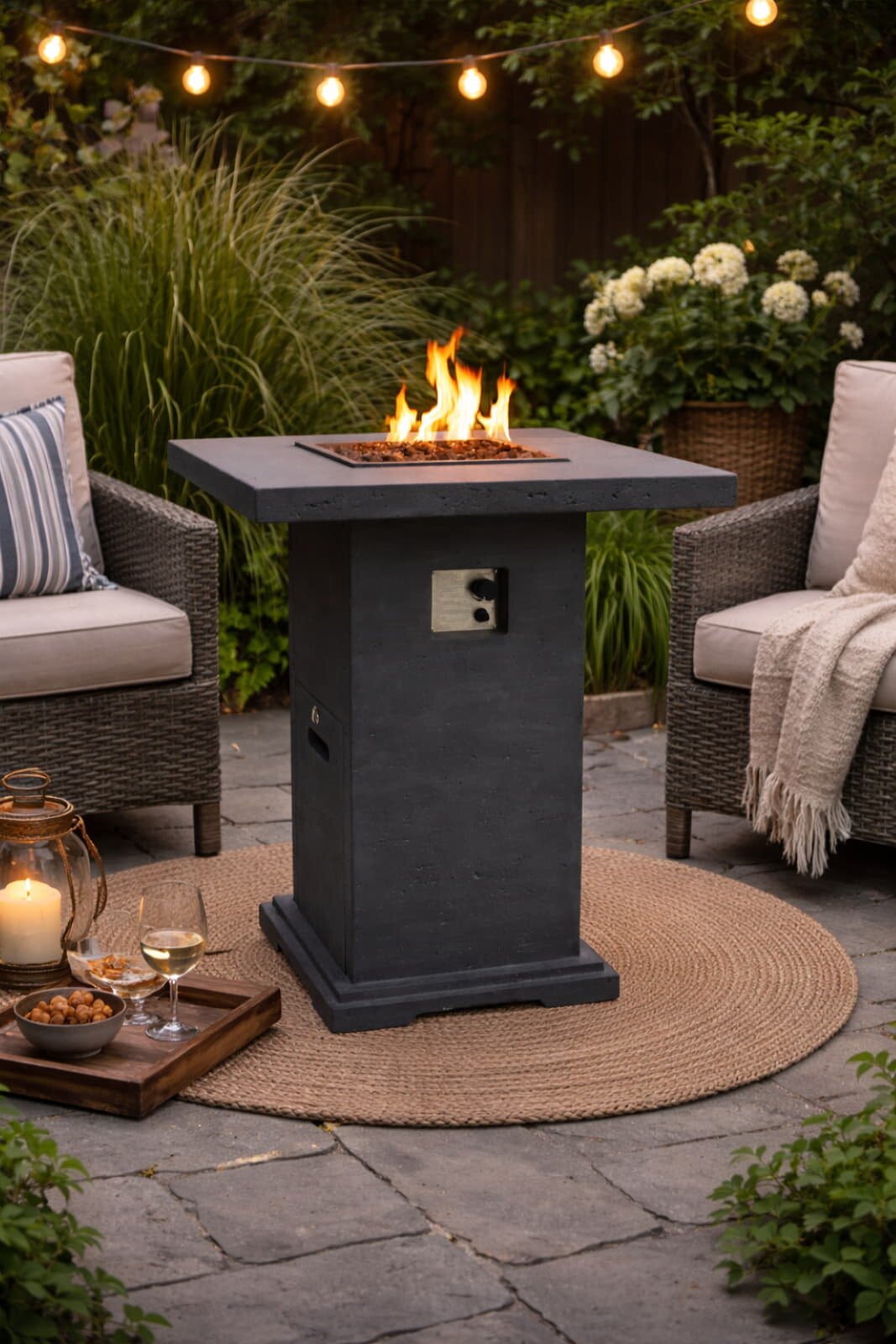 Gas- Feuerstelle Elementi Stehtisch Montreal, dunkelgrau