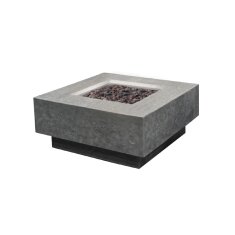 Loungetisch mit Gas Feuerstelle Elementi Manhattan, hellgrau