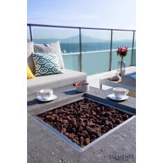 Loungetisch mit Gas Feuerstelle Elementi Manhattan, hellgrau