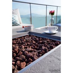 Loungetisch mit Gas Feuerstelle Elementi Manhattan, hellgrau