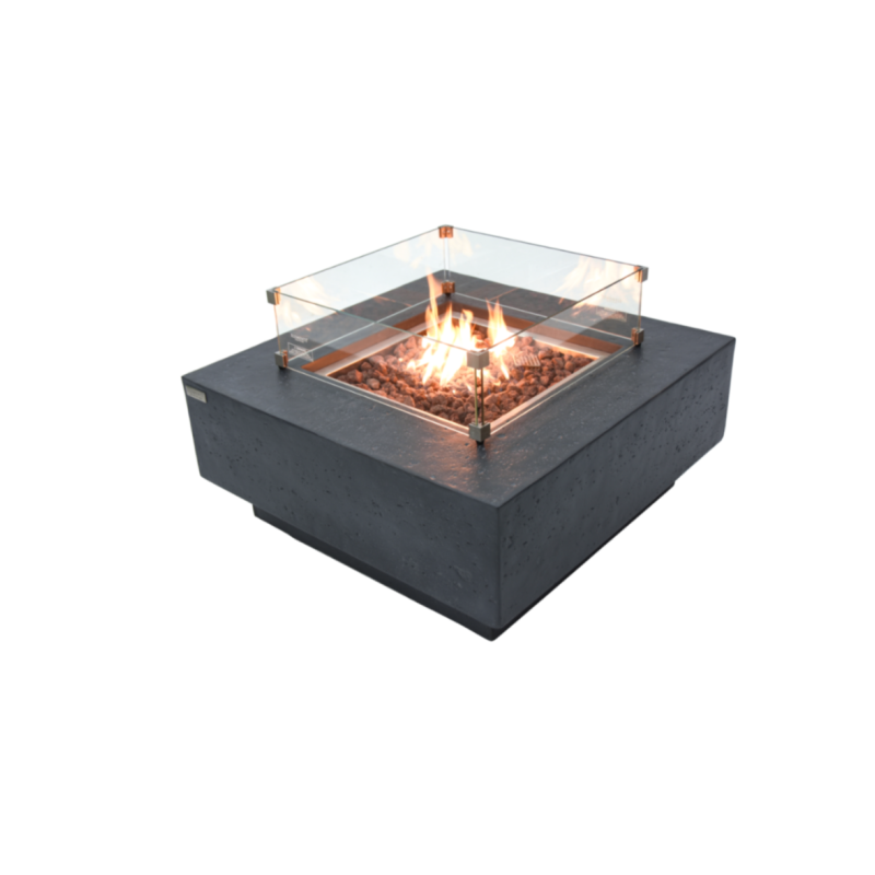 Loungetisch mit Gas Feuerstelle Elementi Manhattan, dunkelgrau