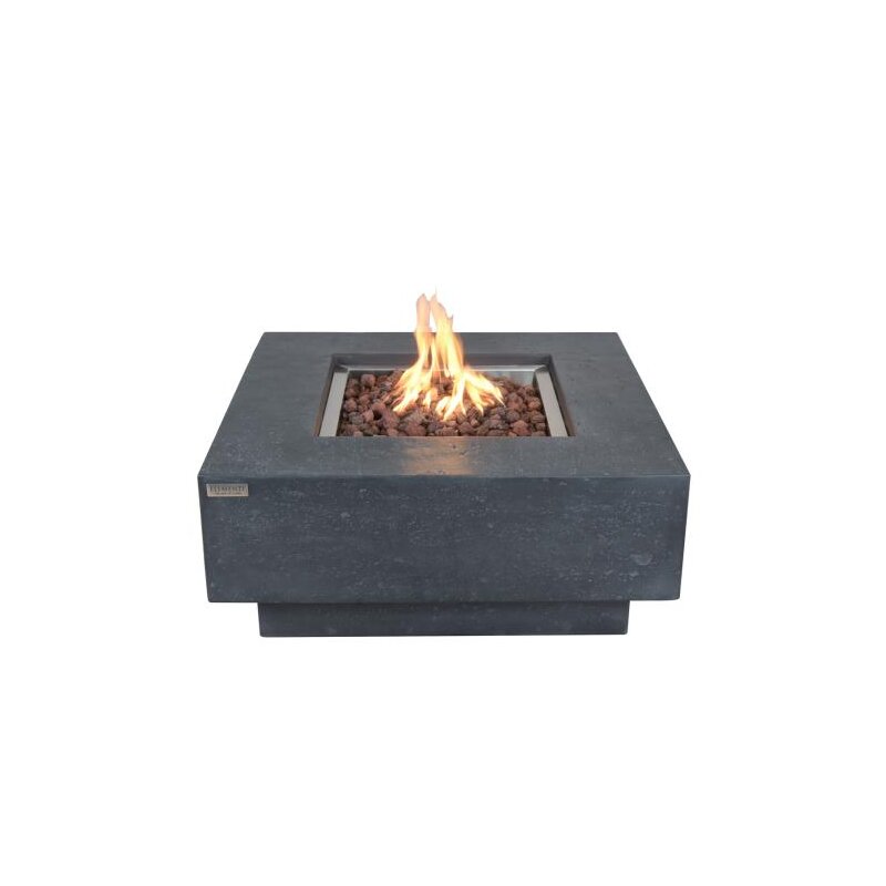 Loungetisch mit Gas Feuerstelle Elementi Manhattan, dunkelgrau