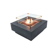 Loungetisch mit Gas Feuerstelle Elementi Manhattan, dunkelgrau