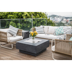 Loungetisch mit Gas Feuerstelle Elementi Manhattan, dunkelgrau