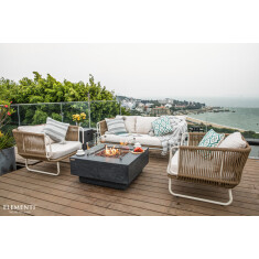 Loungetisch mit Gas Feuerstelle Elementi Manhattan, dunkelgrau