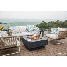 Loungetisch mit Gas Feuerstelle Elementi Manhattan, dunkelgrau