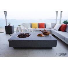 Loungetisch mit Gas Feuerstelle Elementi Metropolis, hellgrau