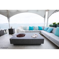 Loungetisch mit Gas Feuerstelle Elementi Metropolis, hellgrau