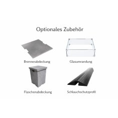 Loungetisch mit Gas Feuerstelle Elementi Metropolis, hellgrau