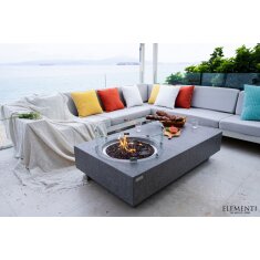 Loungetisch mit Gas Feuerstelle Elementi Metropolis, hellgrau