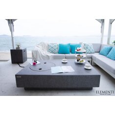 Loungetisch mit Gas Feuerstelle Elementi Metropolis, hellgrau