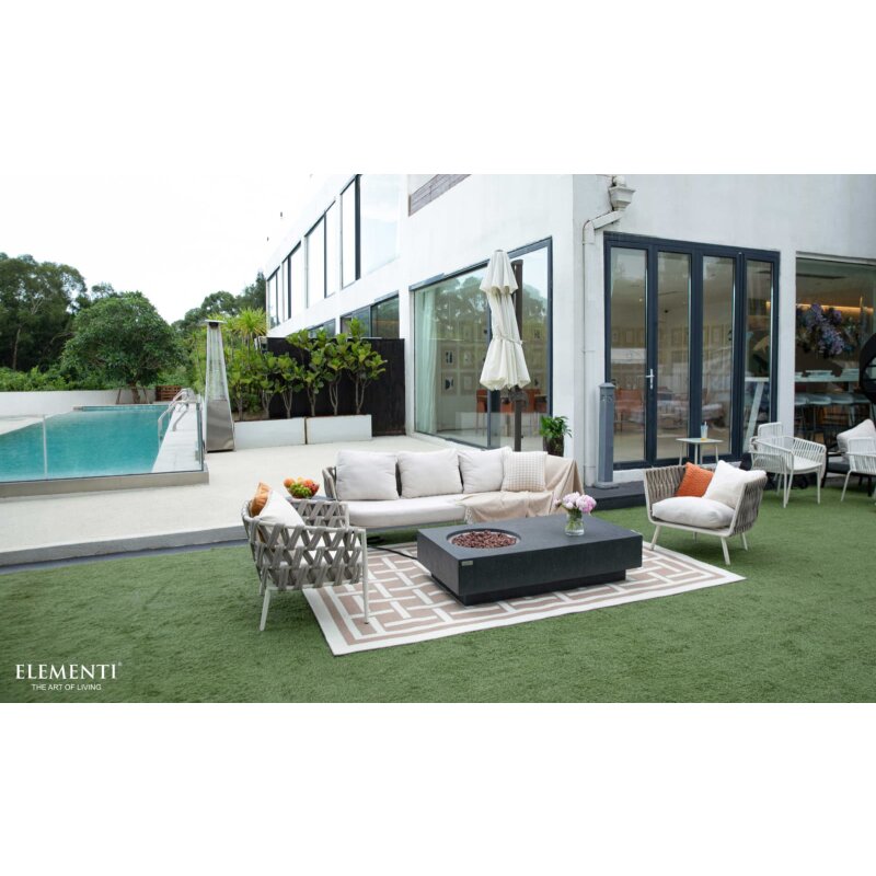 Loungetisch mit Gas Feuerstelle Elementi Metropolis, dunkelgrau