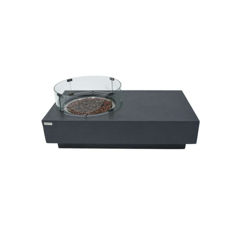 Loungetisch mit Gas Feuerstelle Elementi Metropolis, dunkelgrau