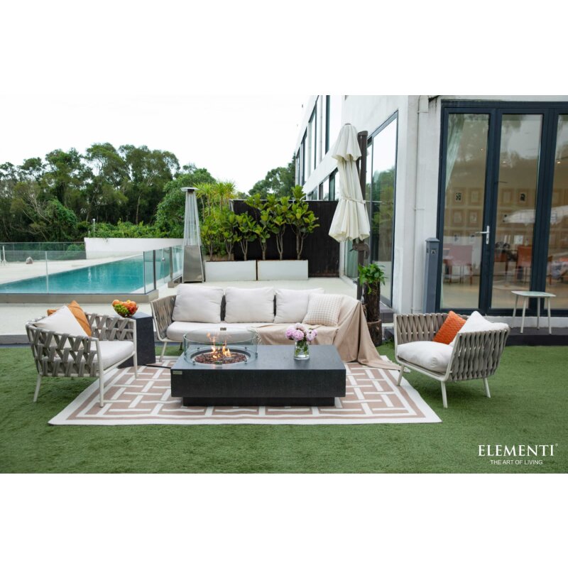 Loungetisch mit Gas Feuerstelle Elementi Metropolis, dunkelgrau
