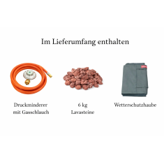 Loungetisch mit Gas Feuerstelle Elementi Metropolis, dunkelgrau