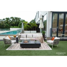 Loungetisch mit Gas Feuerstelle Elementi Metropolis, dunkelgrau