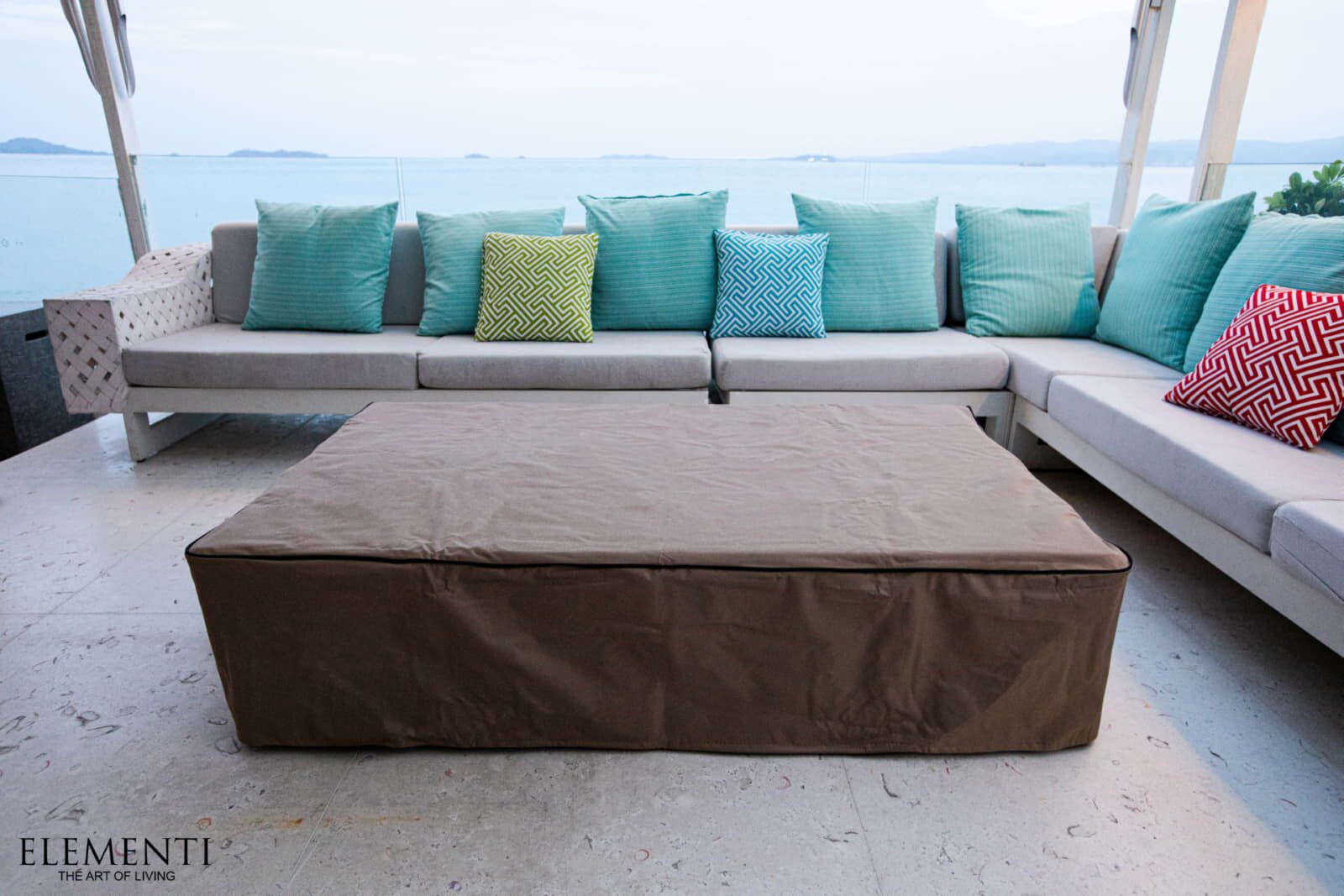 Loungetisch mit Gas Feuerstelle Elementi Metropolis, dunkelgrau