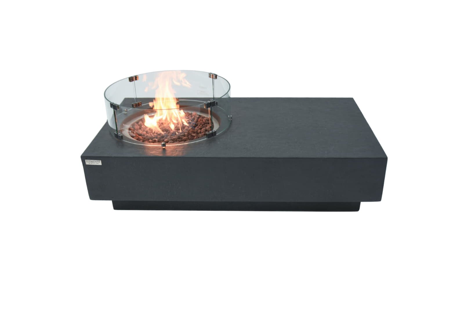 Loungetisch mit Gas Feuerstelle Elementi Metropolis, dunkelgrau