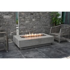 Loungetisch mit Gas Feuerstelle Elementi Hampton, hellgrau