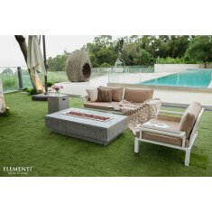 Loungetisch mit Gas Feuerstelle Elementi Hampton, hellgrau