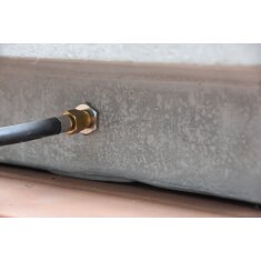 Loungetisch mit Gas Feuerstelle Elementi Hampton, hellgrau