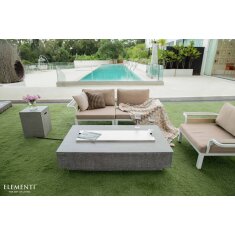 Loungetisch mit Gas Feuerstelle Elementi Hampton, hellgrau