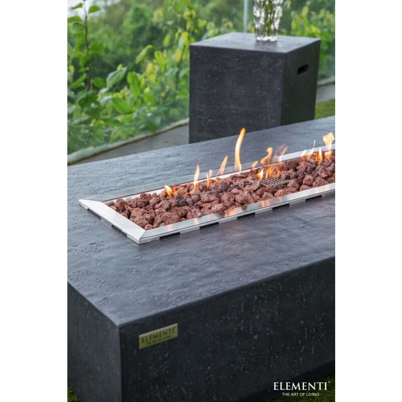 Loungetisch mit Gas Feuerstelle Elementi Hampton, dunkelgrau