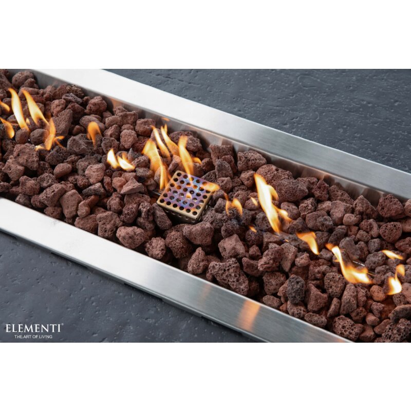 Loungetisch mit Gas Feuerstelle Elementi Hampton, dunkelgrau